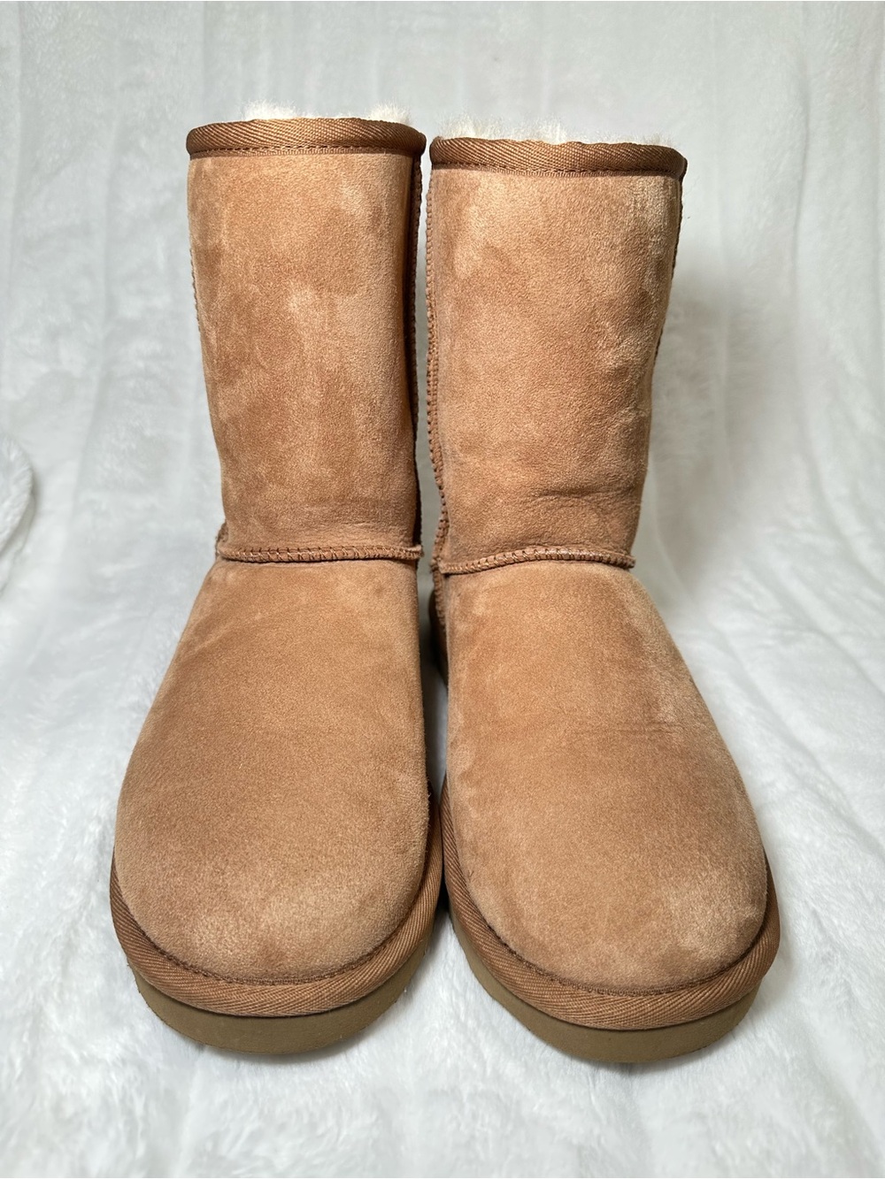 Classic Suede Ankle Booties in Chestnut